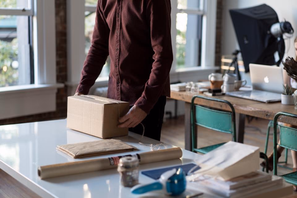 An order being packed for delivery
